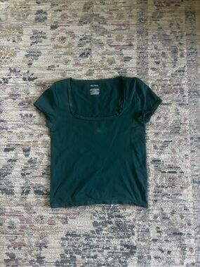 Women’s Square Neck Short Sleeve Top - Forest Green